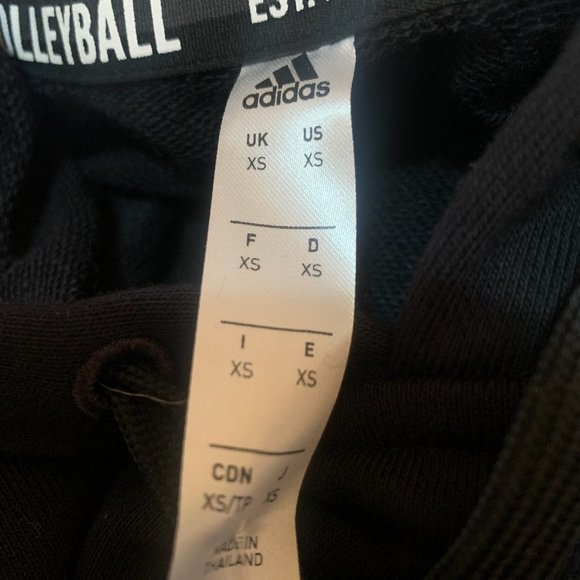 NWT ADIDAS MEN'S USA VOLLEYBALL SHORT RAW HEM SLEEVE BLACK HOODIE XS - Picture 10 of 11